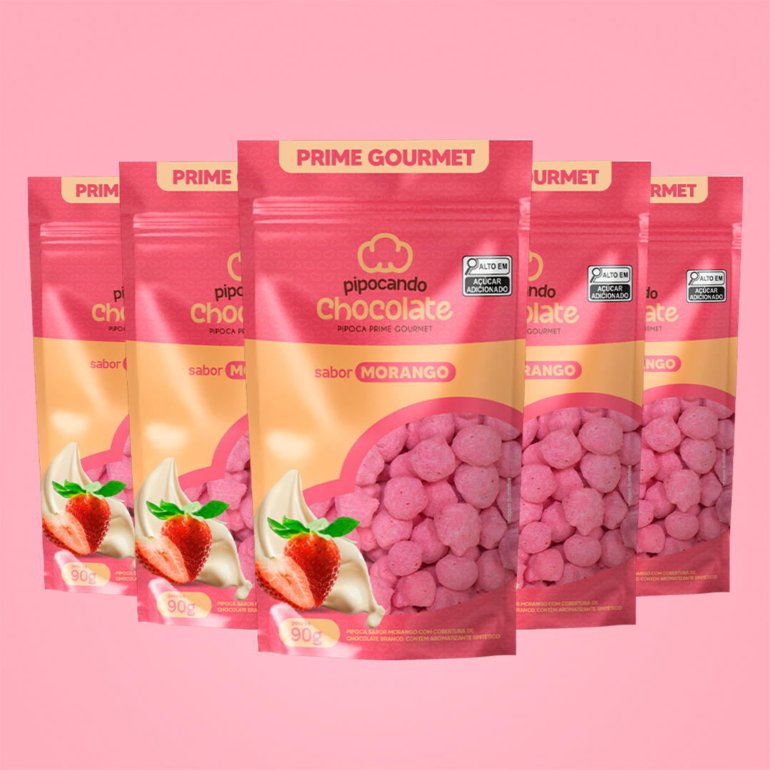 Combo Pipoca Gourmet Morango